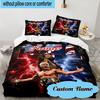 Custom Name 3PCS Champion Rhea Wrestling Bedding Set, Including 1pc Duvet Cover And 2pcs Pillowcases, Suitable for Dorms and Bedrooms Gift