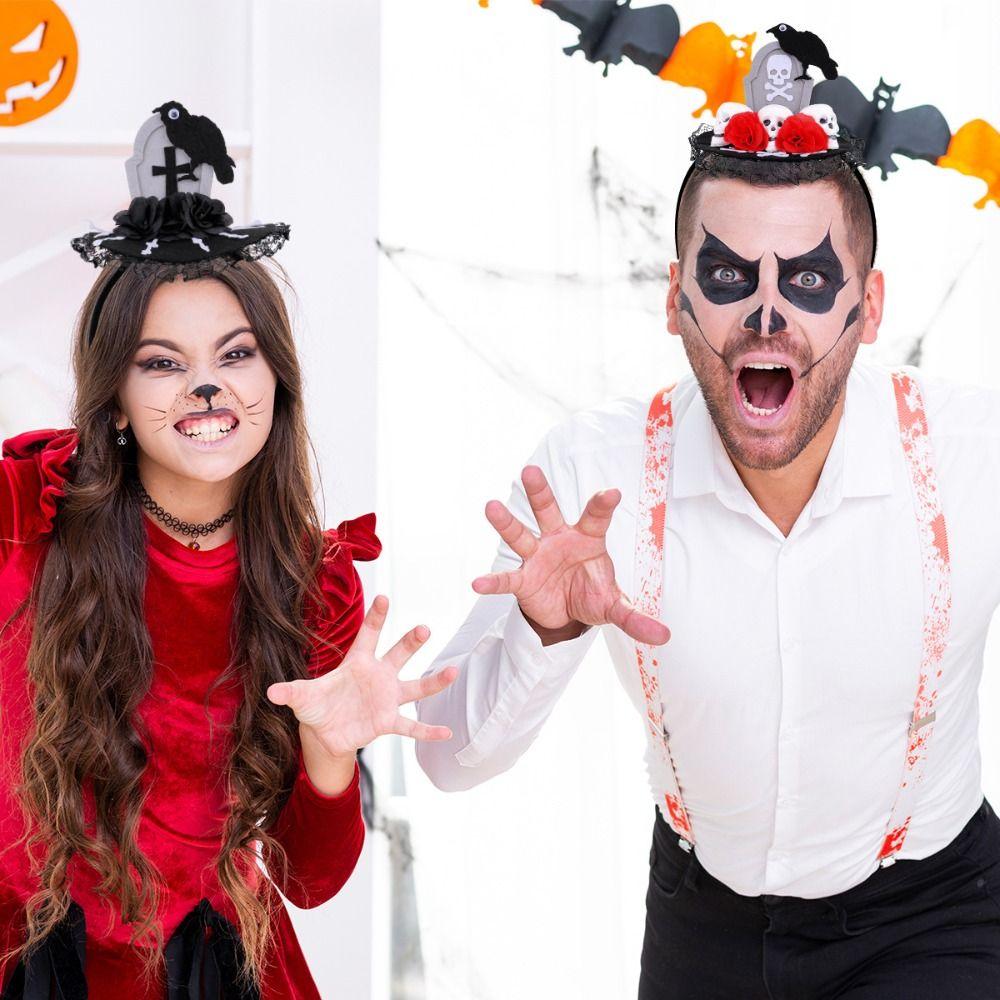 Lace Halloween Witch Hat Hair Hoop Cartoon Cone Hat Headband Halloween Party Hair Band  Photo Props