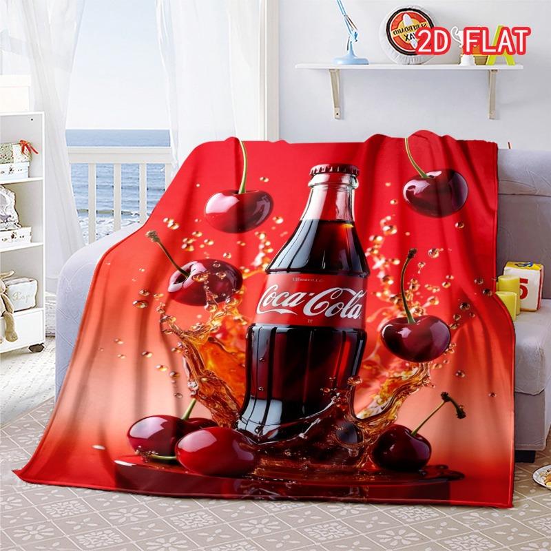 Kaufe Coca-Cola Regenbogen Eisbär Decke, Flanell Überwurfdecke für Schlafzimmer zum Preis ab 15