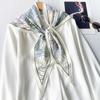 Artistic Graffiti Triangle Scarf Silk Scarf Women's Neck Decorative Headband with Shirt Shawl Accessories Summer Thin Ribbon