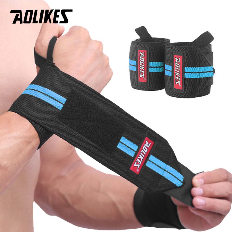 Aolikes 1 Pair Wristband Wrist Support Weight Lifting Gym Training Wrist Support Brace Straps Wraps Crossfit Powerlifting