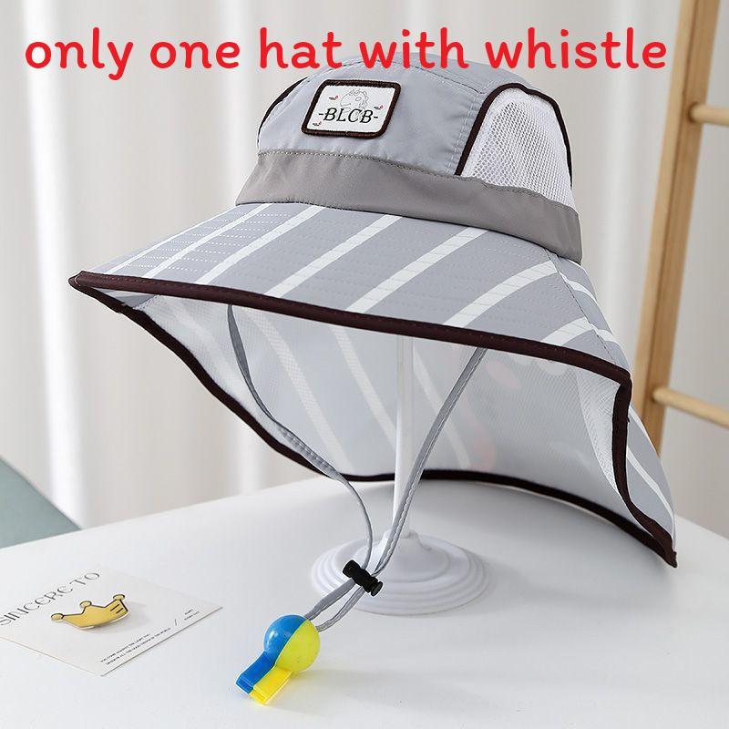 

Childrens Sun Protection Hat With Wide Brim Uv Shield Summer Beach Cap For Kids сірий колір
