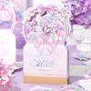 2026 Bloomy Flowers Calendar Desk Calendar Tabletop Calendar Standing Monthly Calendar Year For Home School Desktop Decorations