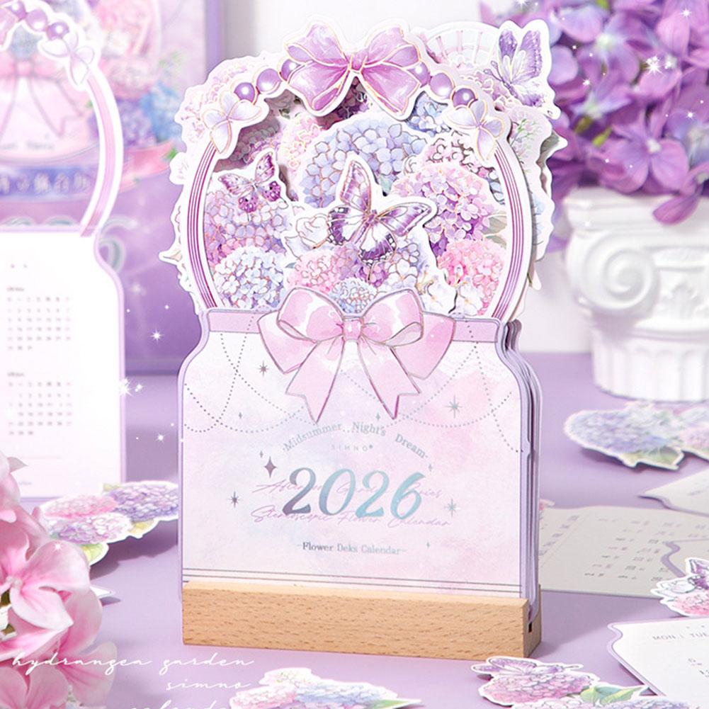 2026 Bloomy Flowers Calendar Desk Calendar Tabletop Calendar Standing Monthly Calendar Year For Home School Desktop Decorations