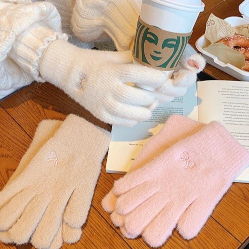 Lovely Multicolor Winter Gloves Thickened Soft Knitted Gloves New Cold-proof Gloves  Women Girls
