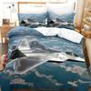 Fighter Fire King Queen Full Duvet Cover Cool Airplane Bedding Set Military Fans Quilt Cover Red Black Polyester Comforter Cover