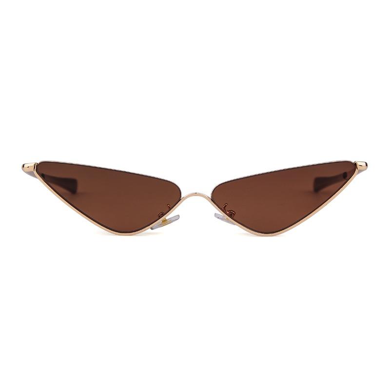 Fashion Slim Metal Triangle Cat Eye Sunglasses for Women Men Designer Trendy Ocean Lens Half Frame Cateye Sun Glasses S8807G