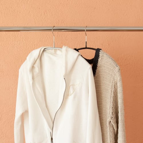 MAWA Economic 40 Hangers, Set of 20, White, Slim, Space-Saving, Non-Slip Coating, Round Hangers, Ideal for Knitwear, Shirts, and Blouses, 360 Rotatin