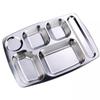 304 Stainless Steel Rectangular Compartment Food Tray