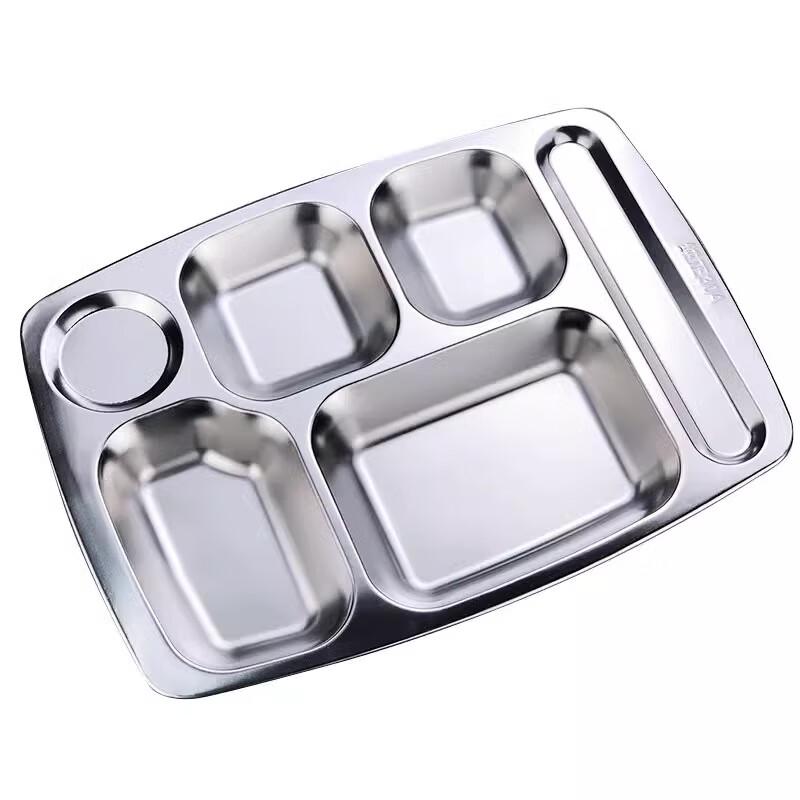 304 Stainless Steel Rectangular Compartment Food Tray