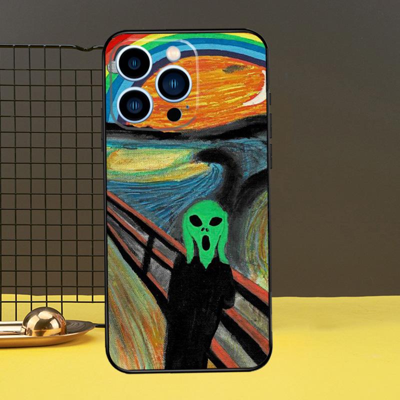 

Защитный чехол Scream Skrik Painting Funny Art для iPhone 11 14 12 13 Pro Max Mini X XR XS Max 7 8 Plus SE 2020 iPhone 14Pro MAX