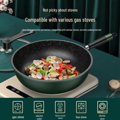 Qianchu Huang Maifan-Stein Antihaft-Wok mit Dampfeinsatz & Deckel, 30cm