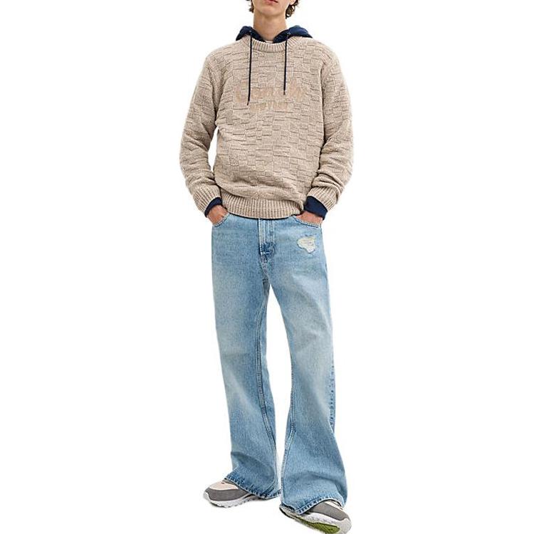 Coach FW24 Letter Embroidery Crew Neck Pullover Sweater Men sweater Light-Brown CT065-OTM