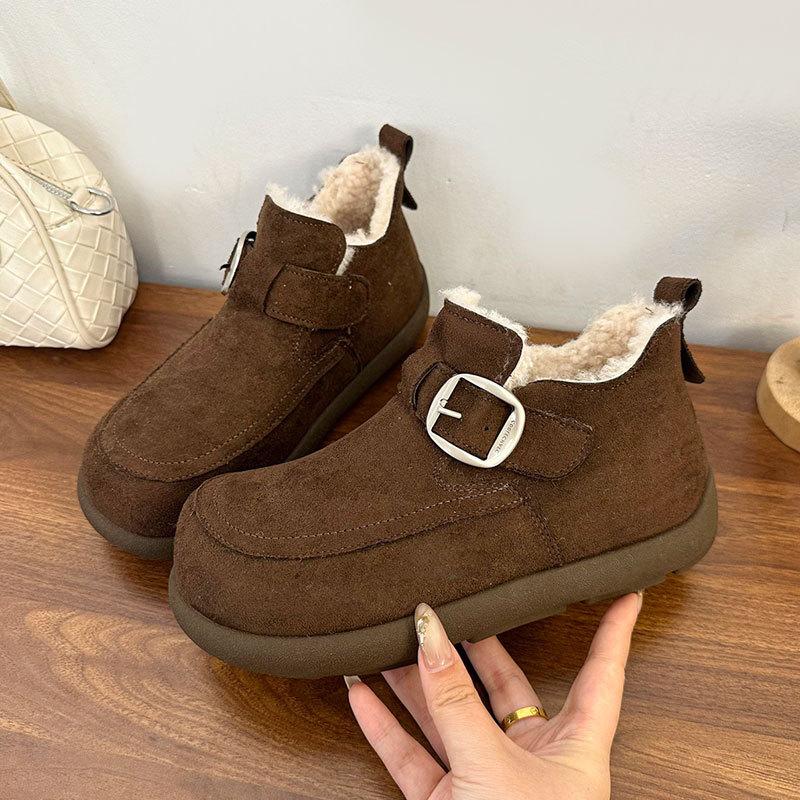 

Женские зимние ботинки на толстой подошве с мехом как единым элементом, легкие, теплые, непродуваемые, с мягкой подкладкой, нескользящие, для повседневной носки, хлопковые ботинки 36 коричневый