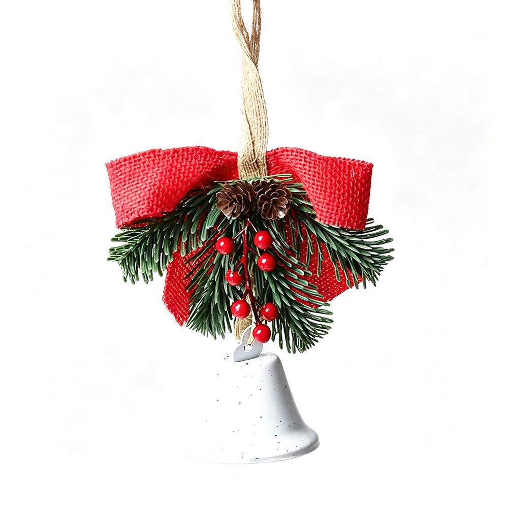 Künstliche Kiefer Weihnachtsglocke Anhänger Metall Haus Weihnachtsdekoration Neujahr Zubehör