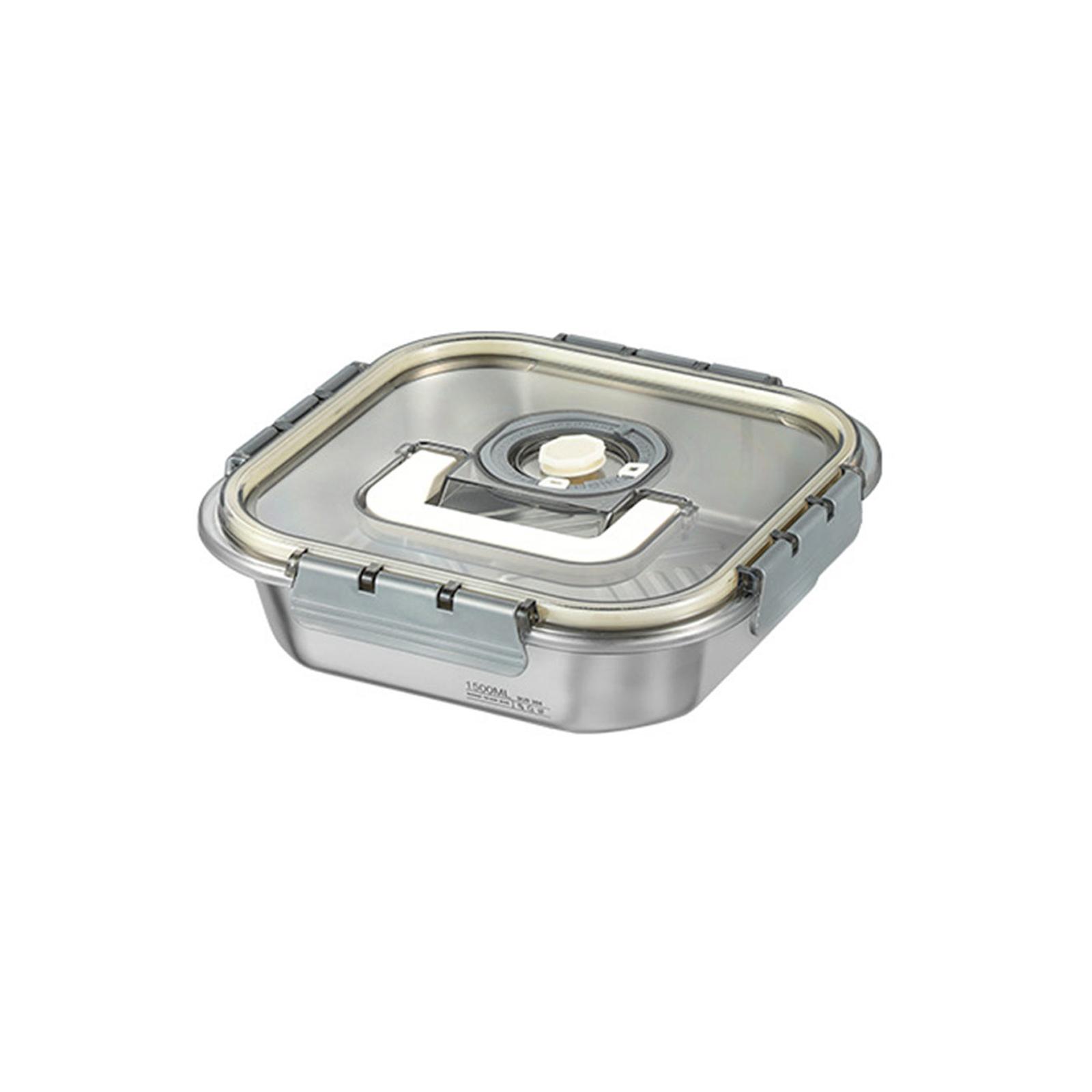 

Большой контейнер для хранения продуктов питания, удобный контейнер для хранения продуктов из нержавеющей стали, чехол для свежести для повседневного использования 10 серый