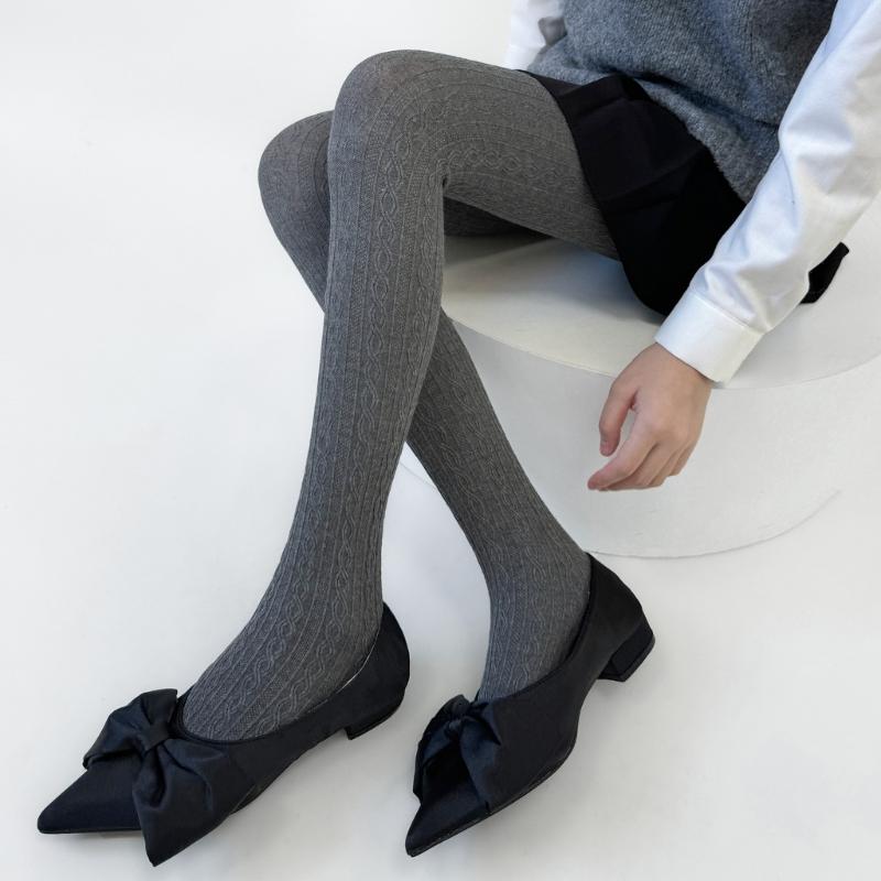 Women Vintage Twist Striped Pattern Jacquard Tights Winter Fall Opaque Pantyhose Stockings Slimming Leggings Hosiery