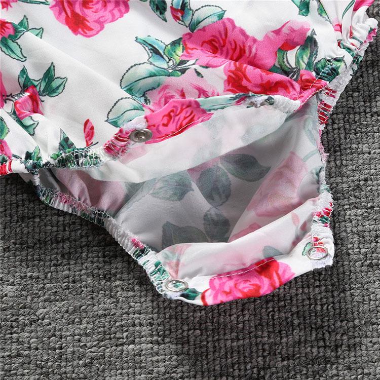 Fashion Sweet Newborn Baby Girl Romper Bodysuit Jumpsuit Clothes Outfits 2PCS Set 0-24M