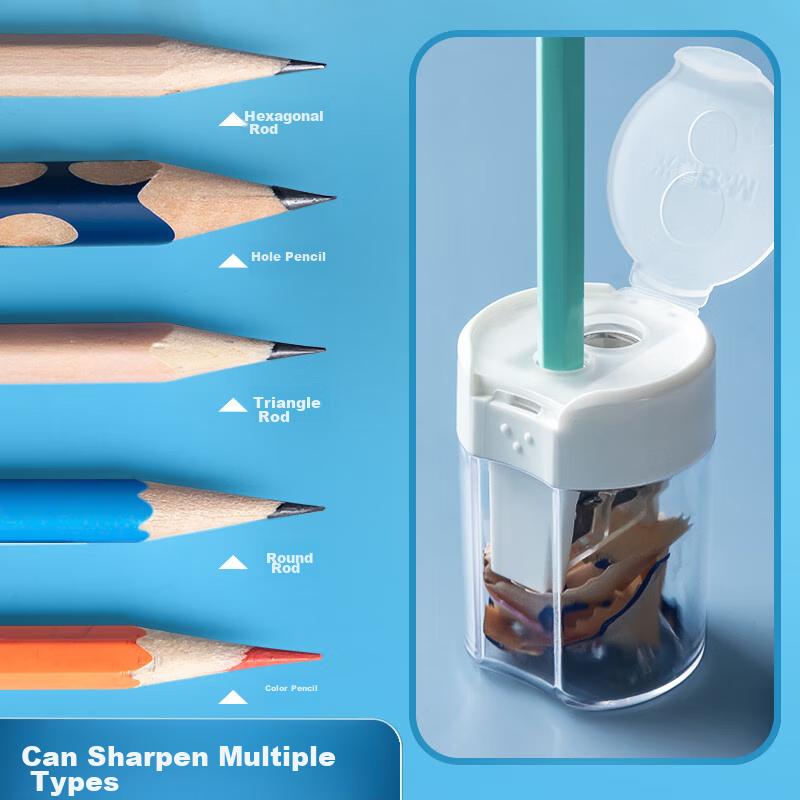 M&G Stationery Thick And Thin Double-Hole Pencil Sharpener, Portable Large-Capacity Dust Collection, 2-Pack APS912B1-ZZ