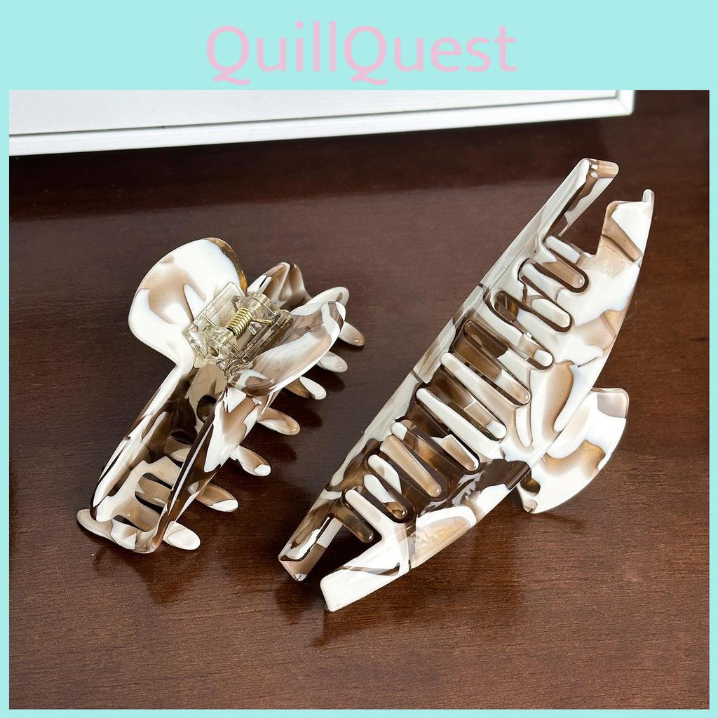 Sophisticated Acetate Hair Claw Clips In Vintage Milk Coffee Color For Chic Women's Hair Accessories