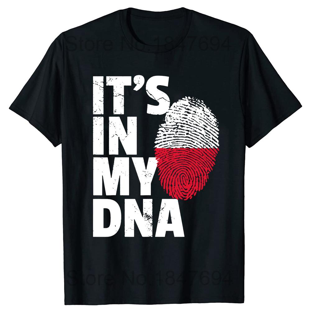Смешная Футболка IT S IN MY DNA Польша Флаг Польши Национальная Гордость Летняя Графическая Хлопок Уличная Одежда Польша Polska Подарки Футболка Мужская 4XL 2060₽