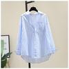 European and American striped vertical loose shirt women's outer wear regular sleeve fashion casual long sleeve shirt summer and summer