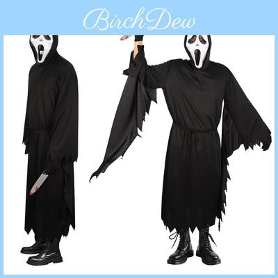 Scream Ghostface Cosplay Kostiumas Su Kaukę Ir Žaislu Helovinui Vaidmenų Žaidimui Specialūs Personažai Įtraukti
