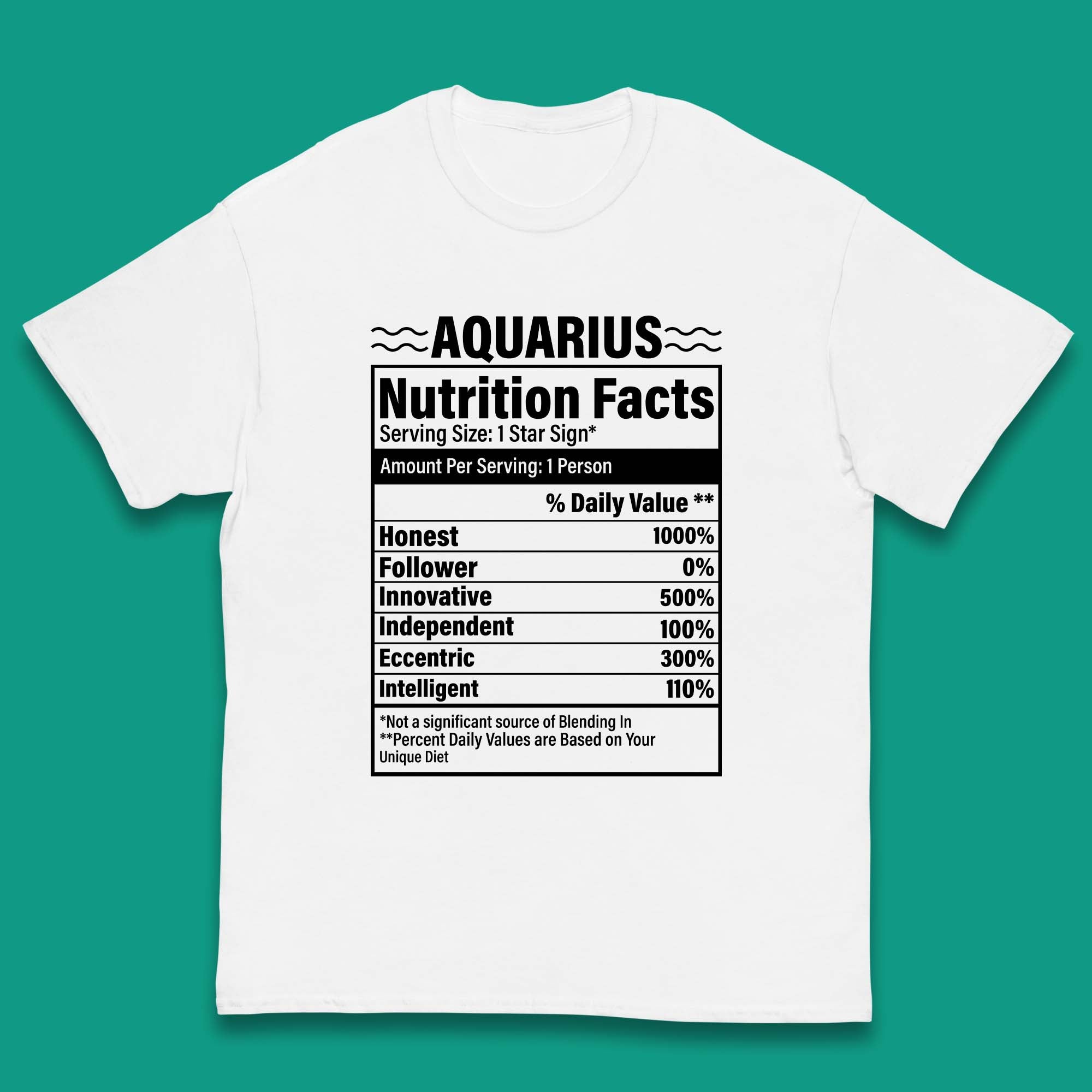 Aquarius Nutrition Facts Kids T-Shirt 110