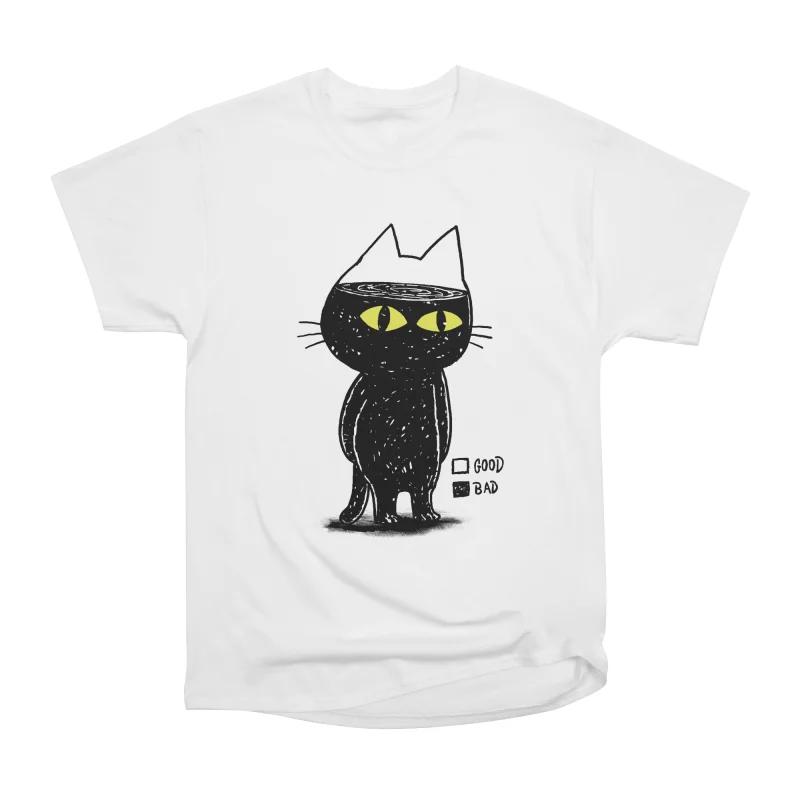 

Men Casual Shirts Short Sleeves BAD CAT Tees Oversized T-shirts S белый