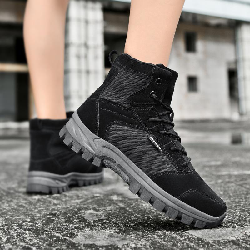 Fashion Outdoor Boots Couples Training Work Boots High-top Hiking Sports Shoes Field Practice Shoes Battlefield Combat Boots