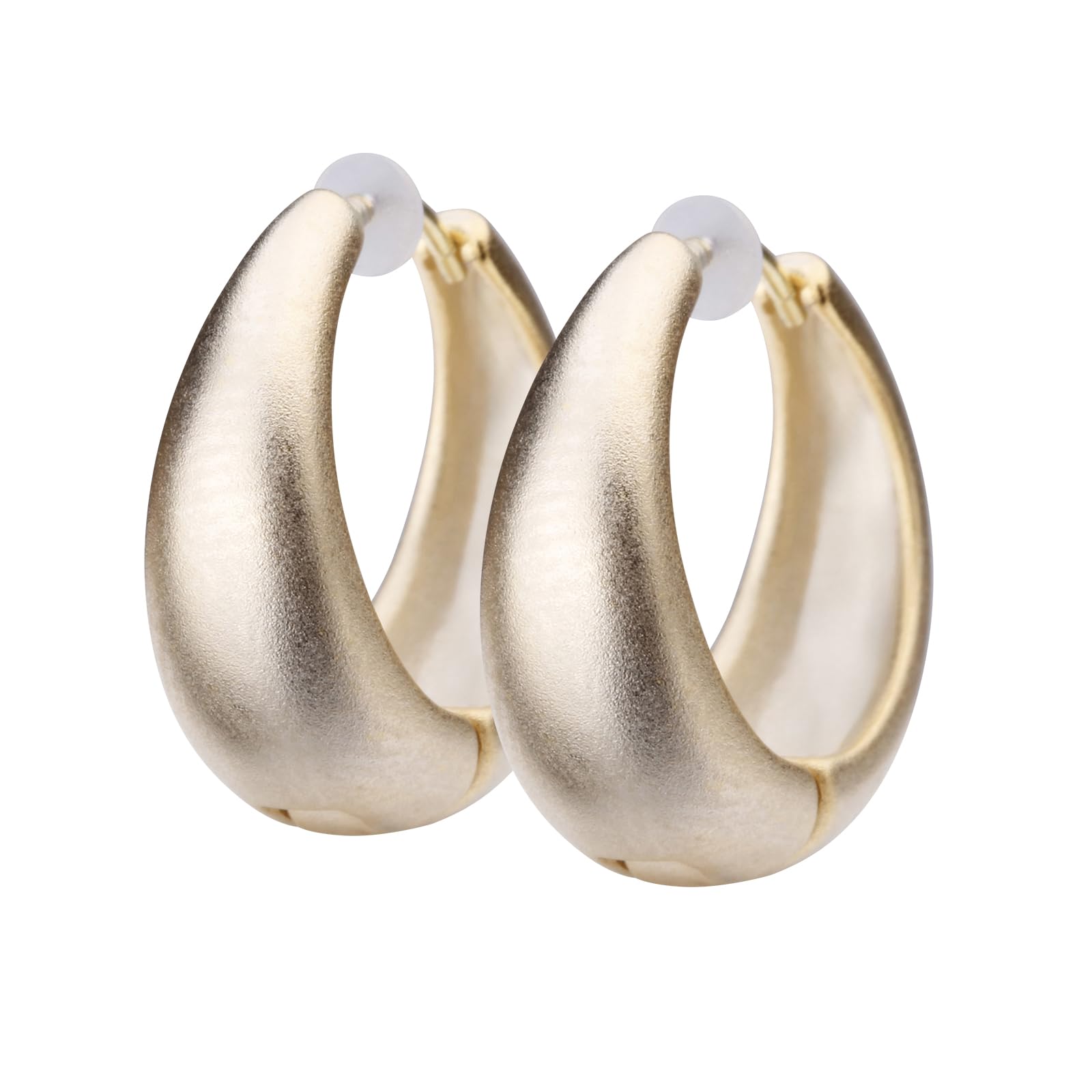 

LOKUMI Made in 18K K18 K18 Metal Hypoallergenic Hoop Present K24 Earrings, Japan, Posts, Earrings, Large, Women, Simple, Popular, Gifts, (Матове золото)
