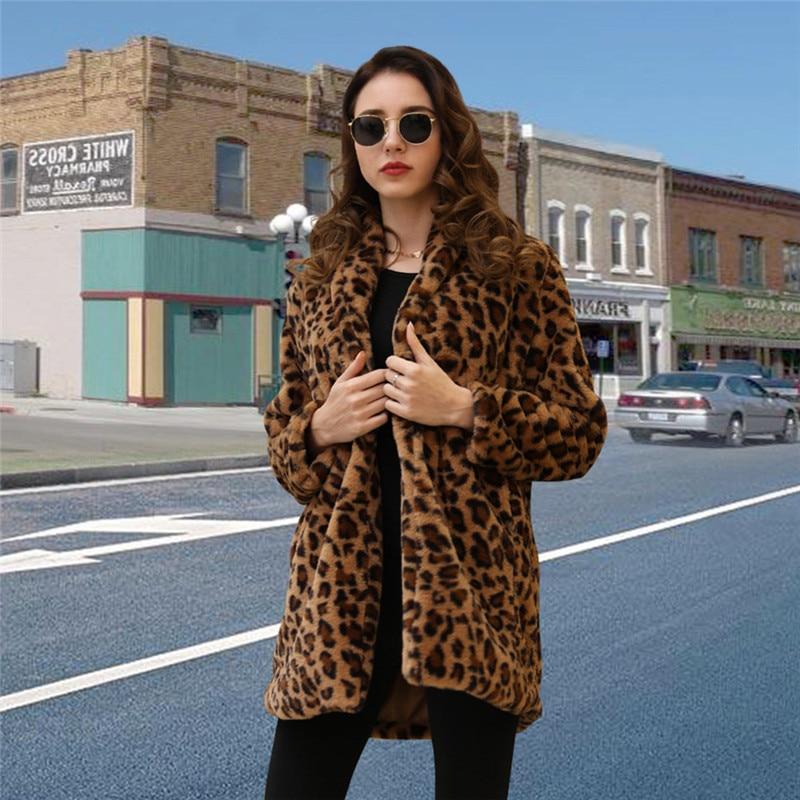 Womens Luxury Leopard Winter Warm Jacket Parka Big Faux Fur Coat Outwear Fashion Womens Luxury Leopard Winter Warm Jacket Parka Big Faux Fur Coat Outwear Fashion