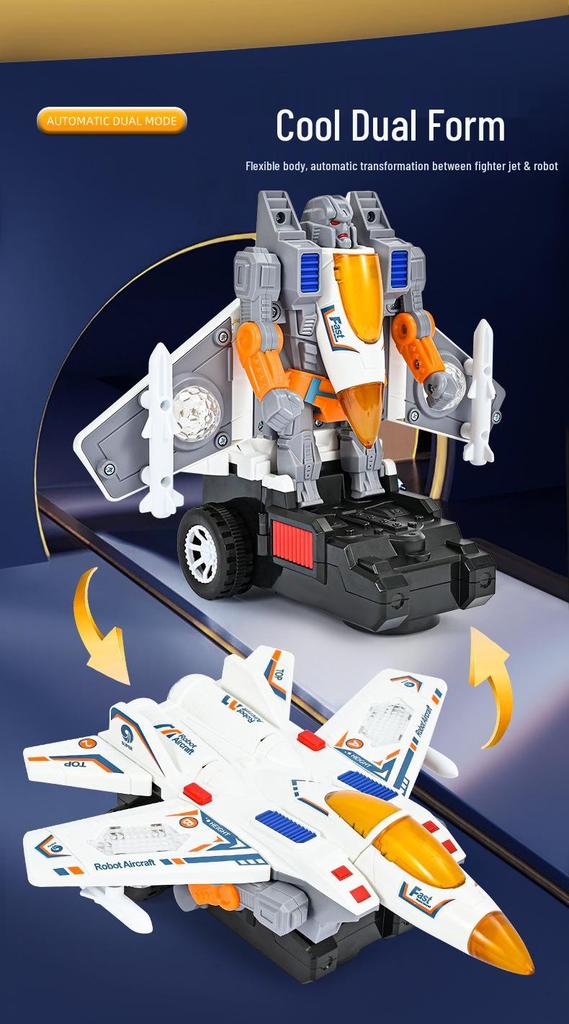 Electric Transforming Robot Toy with Colorful Lights