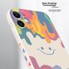 Liquid Silicone Case for IPhone 11, Protective Cover with Painted Creative Design, Shockproof Soft Smiley Face], 6.1 Inch, White
