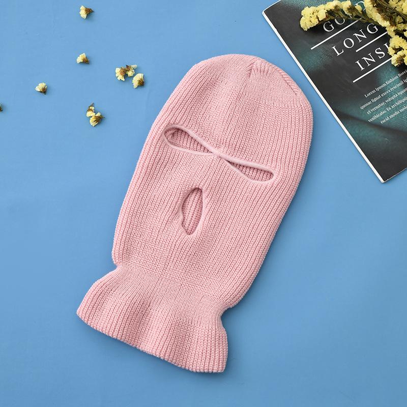 Full Face Cover Ski Mask Hat Balaclava Distressed Knitted Beanie Camouflage Men Hat Women Winter Warm Windproof Bicycle Neck Hat