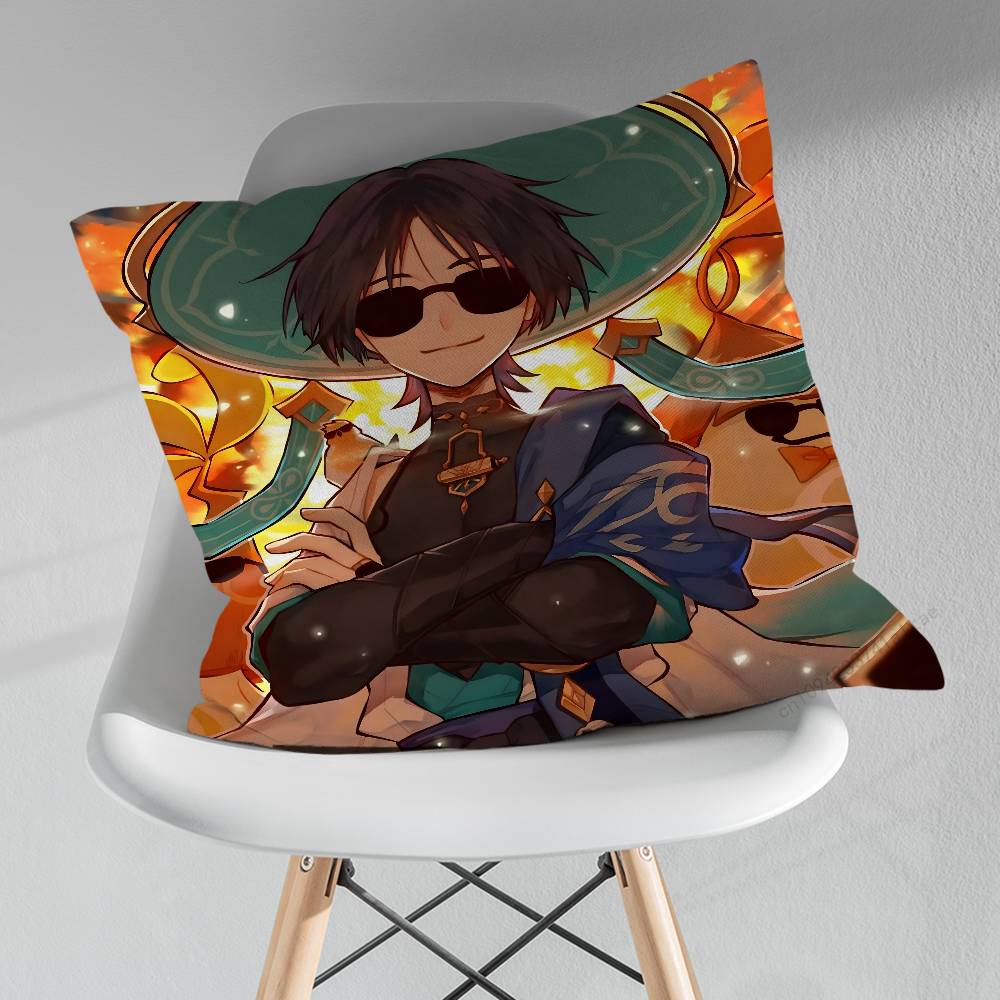 Genshin Impact WWanderer pillow over living room sofa cushion cover home decoration bedroom room bed pillow cover