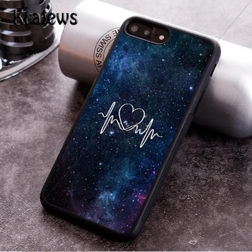 Krajews Love Heart Beat Printed Soft Phone Case For iPhone 17 Air 16 15 14 11 12 13 Pro MAX Plus Cover Coque