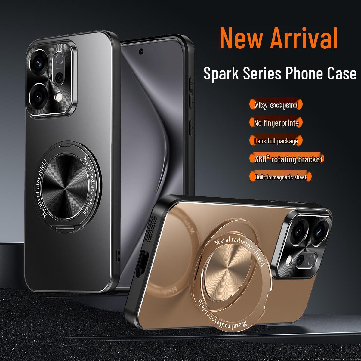 Вращающийся на 360° магнитный чехол-подставка для OPPO Reno14 Pro / Reno13 Without stand for Reno13Pro чёрный