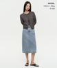 Musinsa Standard Woman Women'S Denim Midi Skirt [Light Indigo]