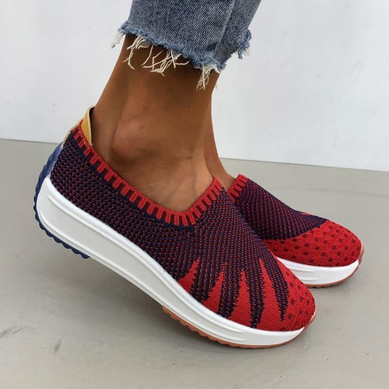 European and American Mesh Single Shoes, New Design for Autumn 2024 Sloping Heel Casual Sports Running Shoes Sneakers Women