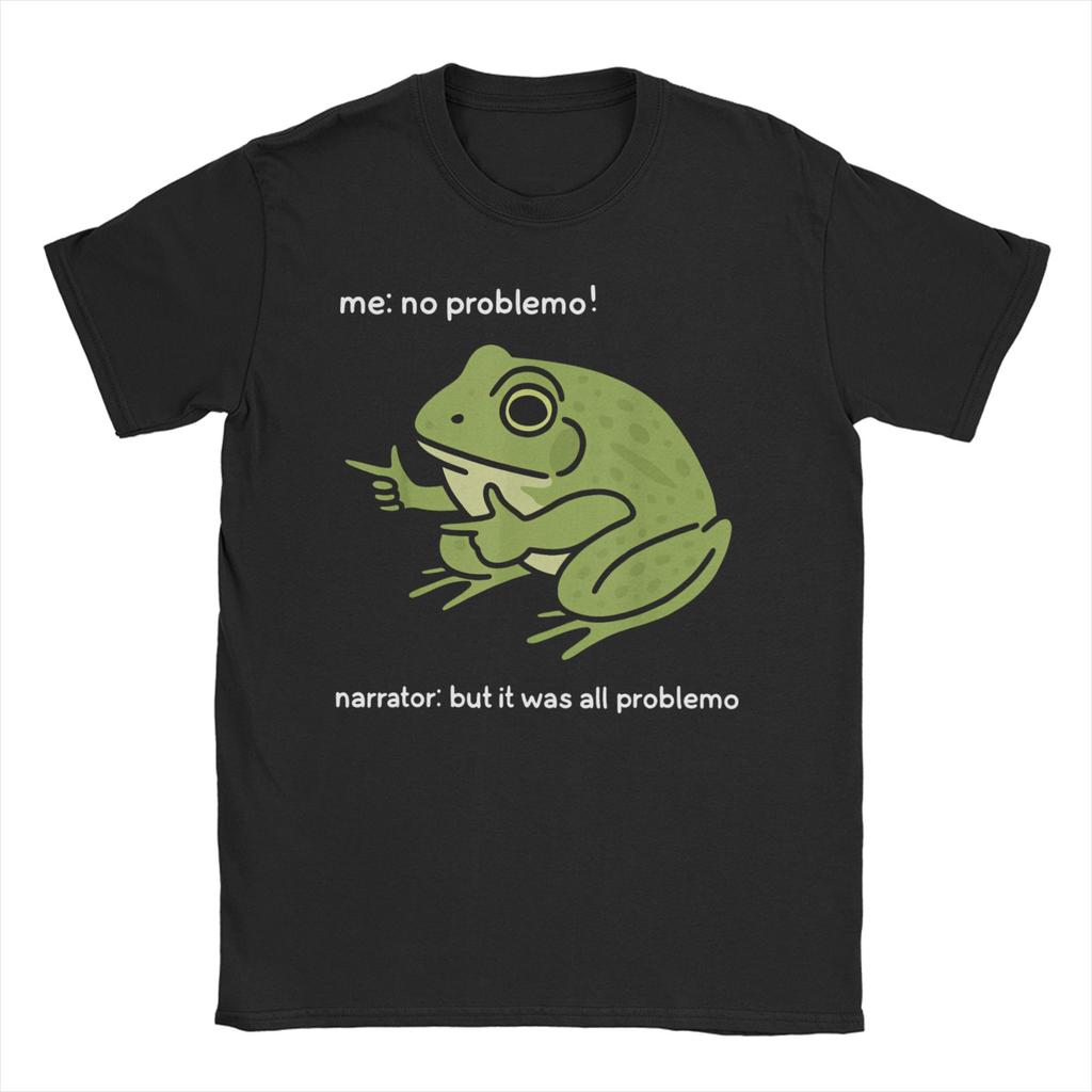 Moi Pas de Problème Narrateur Mais C'était Tout Problème Meme T-shirt pour Hommes Femmes Grenouille Coton T-shirts Col Rond T-shirt 4XL 5XL Hauts