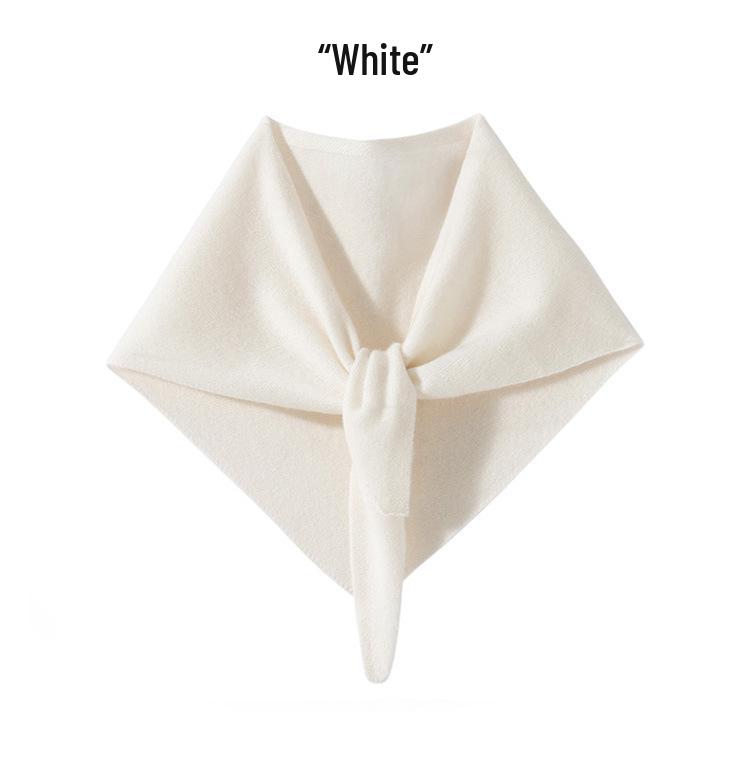 100% Pure Cashmere Women's Knit Triangle Scarf - Neck Warmer & Protector for Autumn/Winter