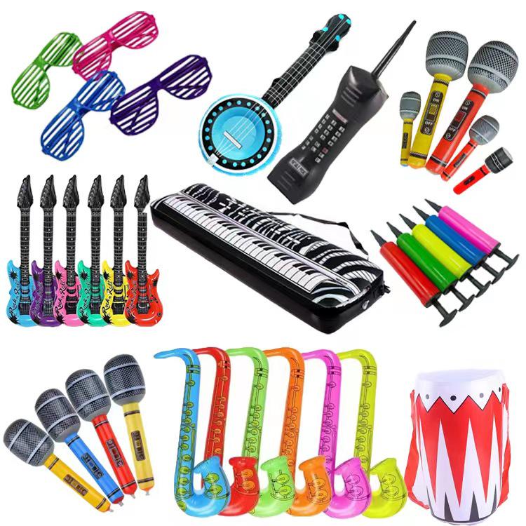 Inflatable Musical Instrument Balloons: Party Guitars & Saxophones
