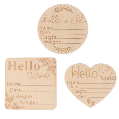 Wooden Baby Milestone Card Newborn Monthly Growth Recording Cards Baby Birth Commemorative Cards Photography Props