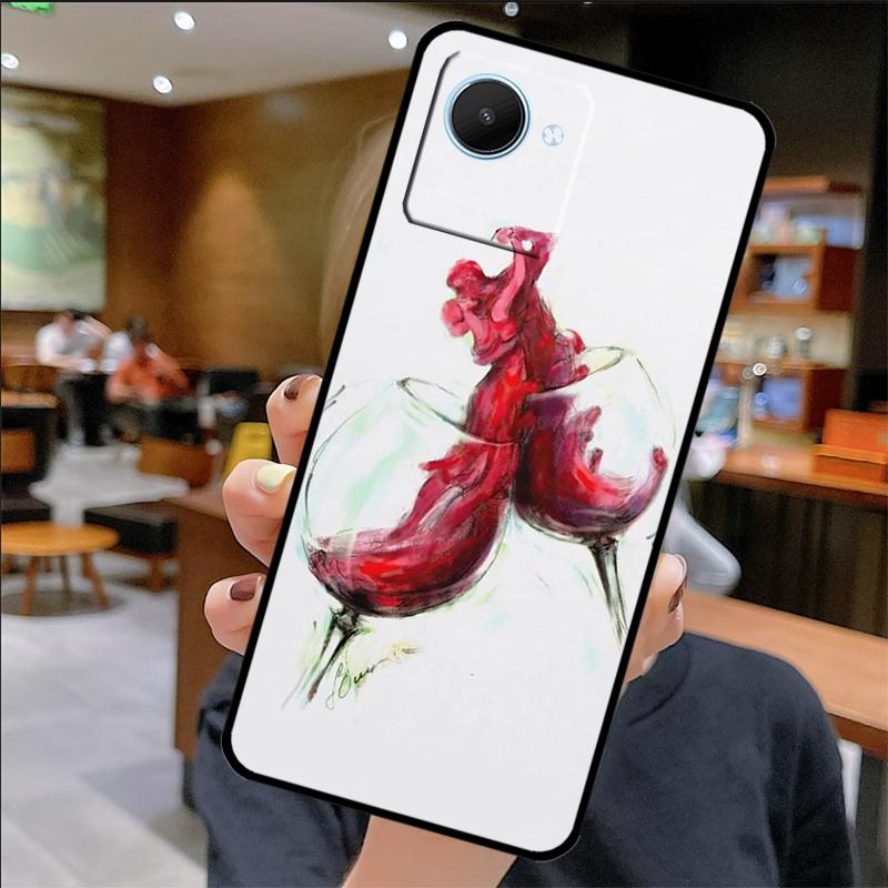 Чехол-арт  Бокал красного вина  для Realme GT 6 6T 5 GT7 Pro 10 11 12 13 14 Pro Plus C67 C61 C53 C51 C21Y C25S C55 C75 Realme C61