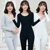 Plus Size Women's Slimming Thermal Underwear Set - Solid Color, Warm, Thin, Autumn & Winter Basics