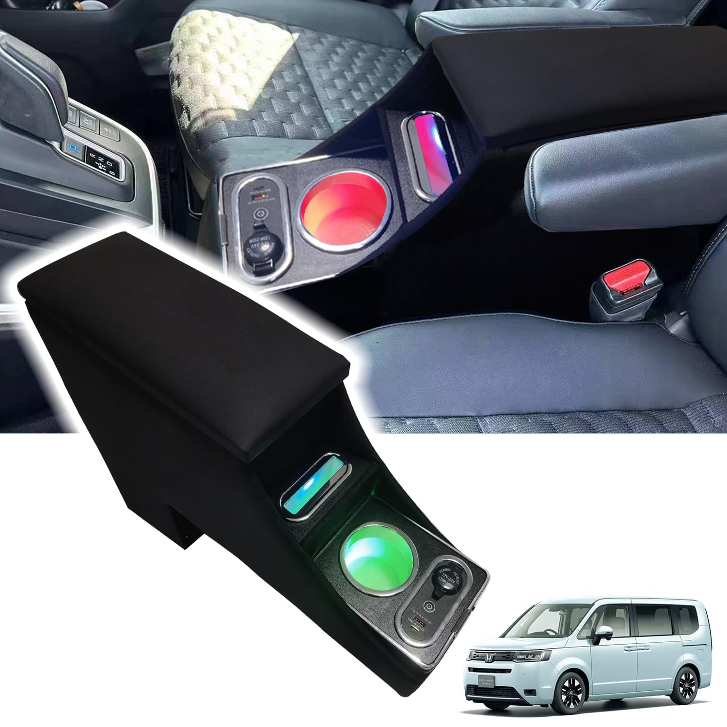 

Беспроводная зарядная консоль Yotetat для нового Step Wagon Spada и с подсветкой и USB STEPWGN Совместима с RP HEV и центральным умным подлокотником