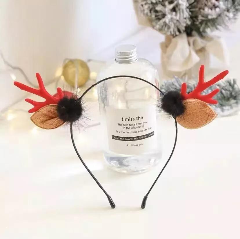 Christmas Elf Antler Bell Headband - Festive Cartoon Fairy Style for Holiday Parties