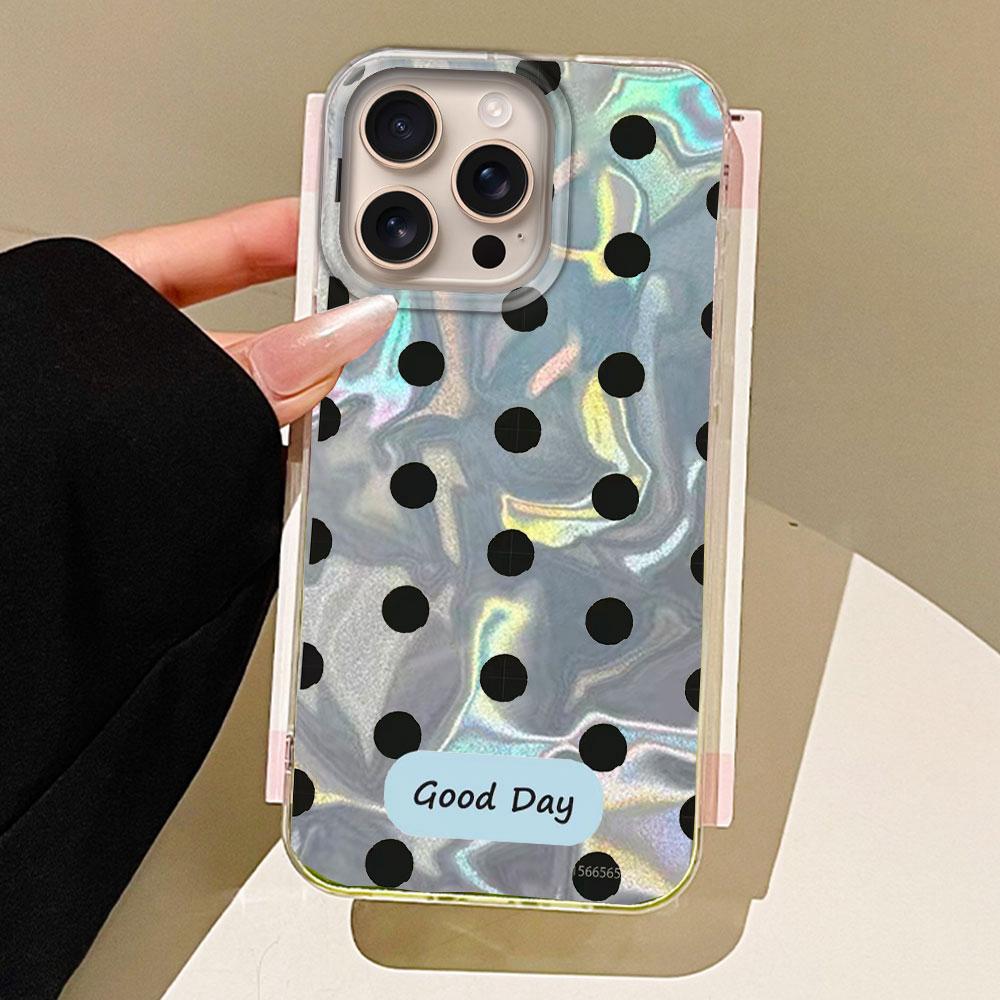 Colorful Classic Black Dots Phone Case for iphone 16 15 14 7 8 Plus 13 Pro Max X XS XR 7 SE 2022 Shell Silicone Back Bags Cover