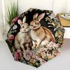 Rabbits In A Floral Garden Tapestry Outdoor Automatic Umbrella Sturdy 8 Rib Shaft Compact Design All Season Travel Fashion Lovers Perfect Gift For